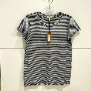 Brand new black and white striped tee